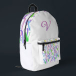 Letter Confetti "V" Bedrukte Rugzak<br><div class="desc">Selecting a baby's name is a love letter they carry with them always. I started creating letter confetti collages when my friends were having babies. There may be one or two of my rompers from that period stowed away in a hope chest. The soon to be and young mothers always...</div>