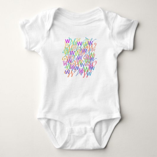 Letter Confetti "W" Baby romper (Voorkant)