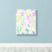 Letter Confetti "X" Canvas Afdruk (Insitu (Houten vloer))