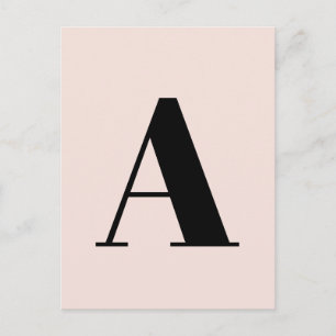 Letter Custom Alphabet   Modern minimalistisch roz Briefkaart