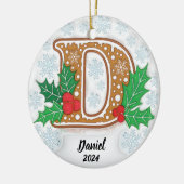 Letter D Aangepaste kerst Keramisch Ornament (Links)