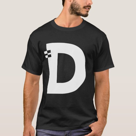 Letter D Alphabet Initiaal Monogram T-shirt (Voorkant)