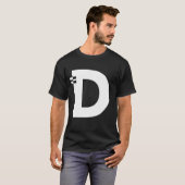 Letter D Alphabet Initiaal Monogram T-shirt (Voorkant volledig)