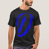 Letter D Alphabet Large Blue Graphic Initial T-shirt (Voorkant)