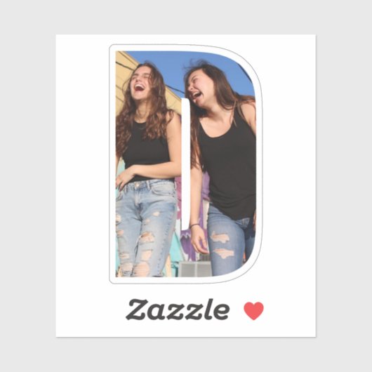 Letter D Alphabet & Photo Custom-Cut Vinyl Sticker (Vel)