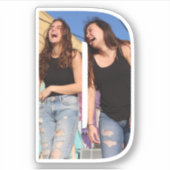 Letter D Alphabet & Photo Custom-Cut Vinyl Sticker (Voorkant)