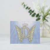 Letter D Angel Monogram Briefkaart (Staand voorkant)