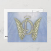Letter D Angel Monogram Briefkaart (Voorkant / Achterkant)