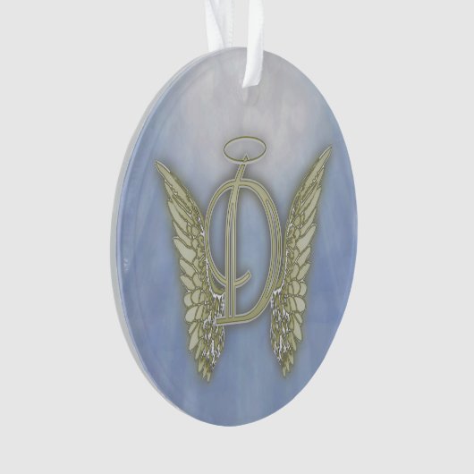 Letter D Angel Monogram Ornament (voorkant)