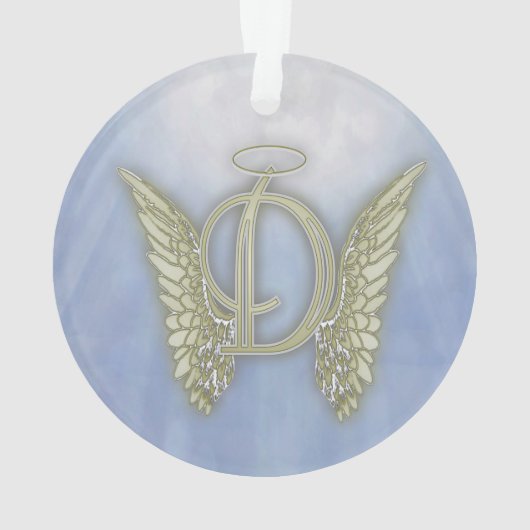 Letter D Angel Monogram Ornament (achterkant)