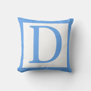Letter D Baby Blue Border Kussen