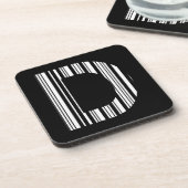 LETTER D BAR CODE Eerste Initiaal Barcodepatroon Drankjes Onderzetter (Linkerzijde)