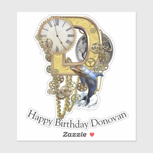 Letter D Birthday Customization Sticker (Vel)