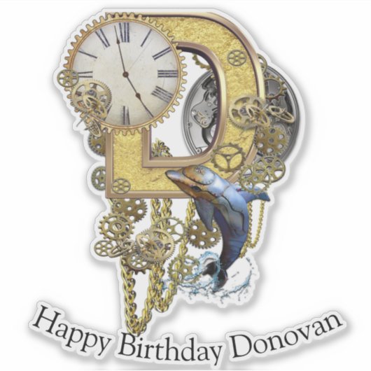 Letter D Birthday Customization Sticker (Voorkant)