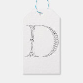 Letter D Bone Initiaal Cadeaulabel (Voorkant)
