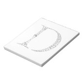 Letter D Bone Initiaal Notitieblok (Linkerzijde)