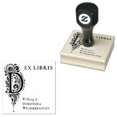 Letter D Botanische Ex Libris Boekplaat Stempel (Gestempeld)