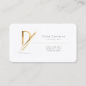 Letter D Calligrafie Gold/Black Gradient Monogram Visitekaartje (Voorkant)