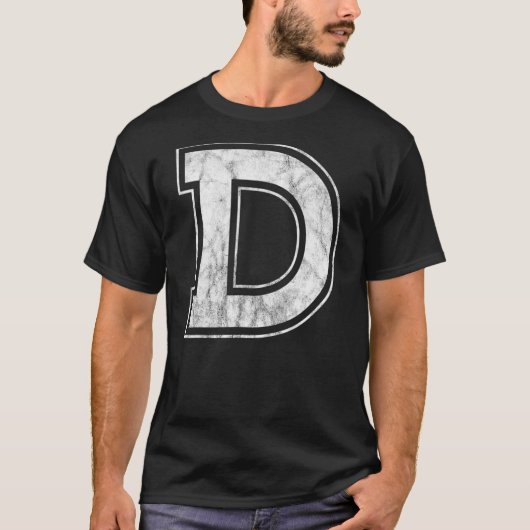 Letter D Capital Alphabet Monogram Initiaal T-shirt (Voorkant)