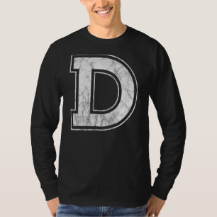 Letter D Capital Alphabet Monogram Initiaal T-shirt