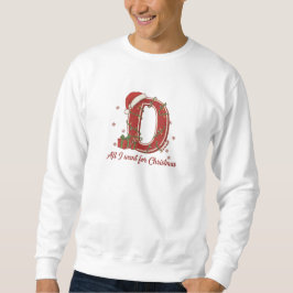 Letter D Christmas Monogram Design Trui