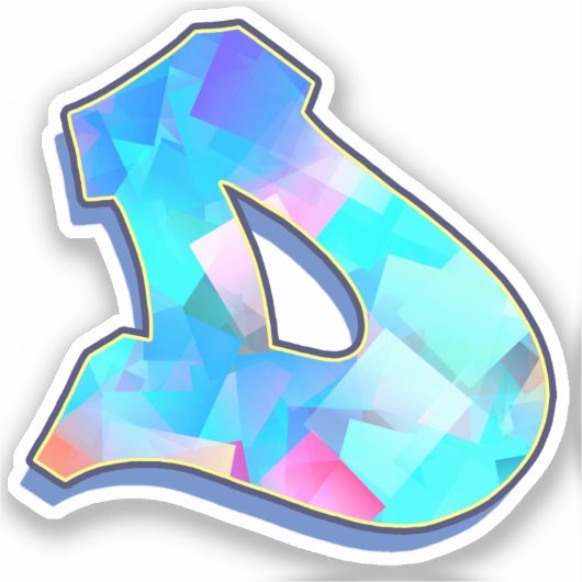 Letter D -  Color Mix Sticker (Voorkant)