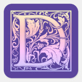 Letter D Colorful  First Letter Gradient Vierkante Sticker (Voorkant)