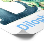 Letter D, Dinosaur Alphabet Waterverf Poster (Hoek)