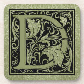 Letter D Eerste Letter Monogram Bier Onderzetter (Voorkant)