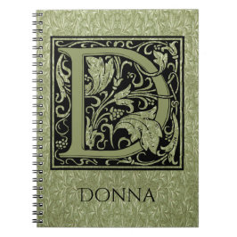 Letter D Eerste Letter Monogram Notitieboek