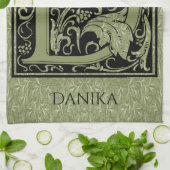 Letter D Eerste Letter Monogram Theedoek (Gevouwen)