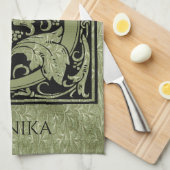 Letter D Eerste Letter Monogram Theedoek (Quarter Fold)