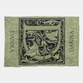 Letter D Eerste Letter Monogram Theedoek (Horizontaal)