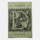 Letter D Eerste Letter Monogram Theedoek (Verticaal)