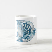 Letter "D" Elegant geborduurd Koffiemok (Center)