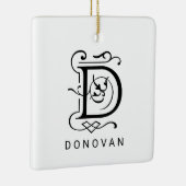 Letter D Elegant Monogram Kerst Ornament (Rechts)