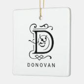 Letter D Elegant Monogram Kerst Ornament (Links)