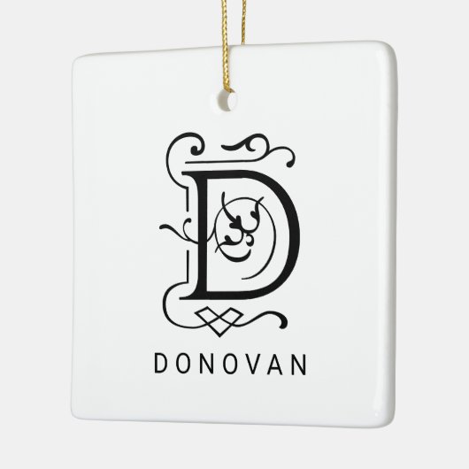 Letter D Elegant Monogram Kerst Ornament (Links)