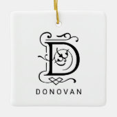 Letter D Elegant Monogram Kerst Ornament (Voorkant)