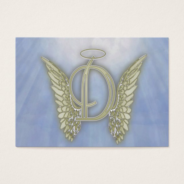Letter D Engel Monogram Visitekaartje (Voorkant)