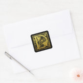Letter D First Letter Faux Gold Black Vierkante Sticker (Envelop)