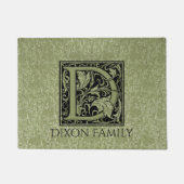 Letter D First Letter Monogram Gepersonaliseerd Deurmat (Voorkant)