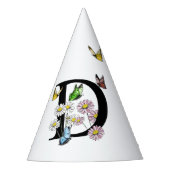 Letter D Floral Butterfly Monogram Initiaal Feesthoedjes (Voorkant)
