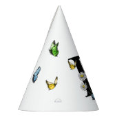 Letter D Floral Butterfly Monogram Initiaal Feesthoedjes (Links)