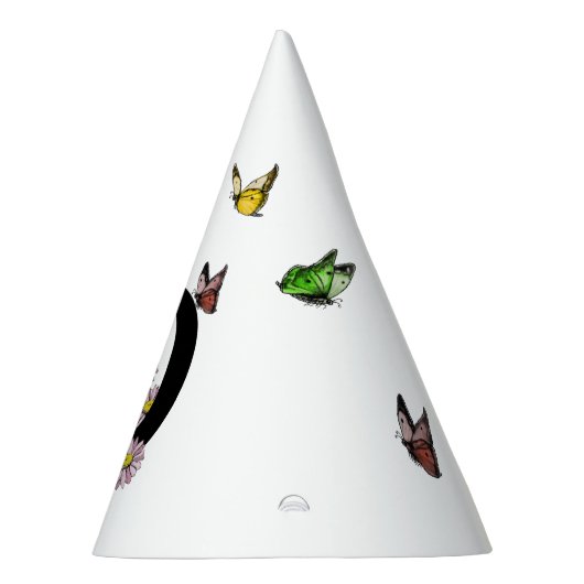 Letter D Floral Butterfly Monogram Initiaal Feesthoedjes (Rechts)