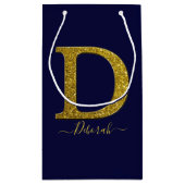 Letter D Glitter Klein Cadeauzakje (Achterkant)