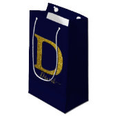 Letter D Glitter Klein Cadeauzakje (Voorkant Gekanteld)