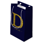 Letter D Glitter Klein Cadeauzakje (Achterkant Gekanteld)