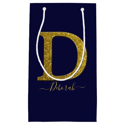 Letter D Glitter Klein Cadeauzakje (Voorkant)