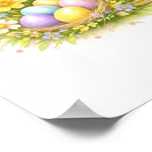 Letter D Gold Spring Nature Monogram Blue Bird Poster (Hoek)